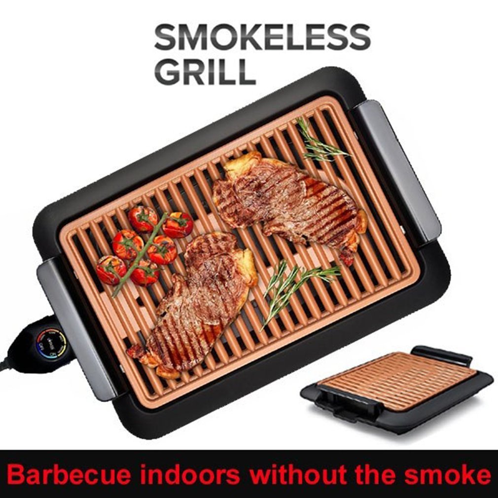 Non-stick Durable Electrothermal Barbecue Plate Fast BBQ Smokeless Grill with Temperature