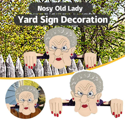 Funny Art Garden Fence Decoration Nosy Old Man Lady Gardening Decoration For Home Garden Outdoor Decoration