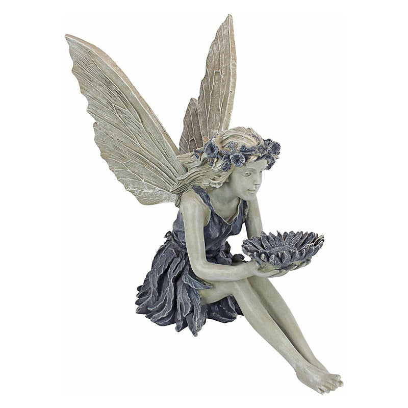 Fairy Sitting Garden Statue Ornament Decoration Resin Crafts Decor Accessories Home Landscaping Backyard Lawn Decoration