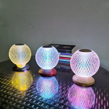 Acrylic Crystal LED Bedside Lamp RGB Touch Switch Desk Lamp Home Decoration Romatic Bedroom Bedside Desk Lamp