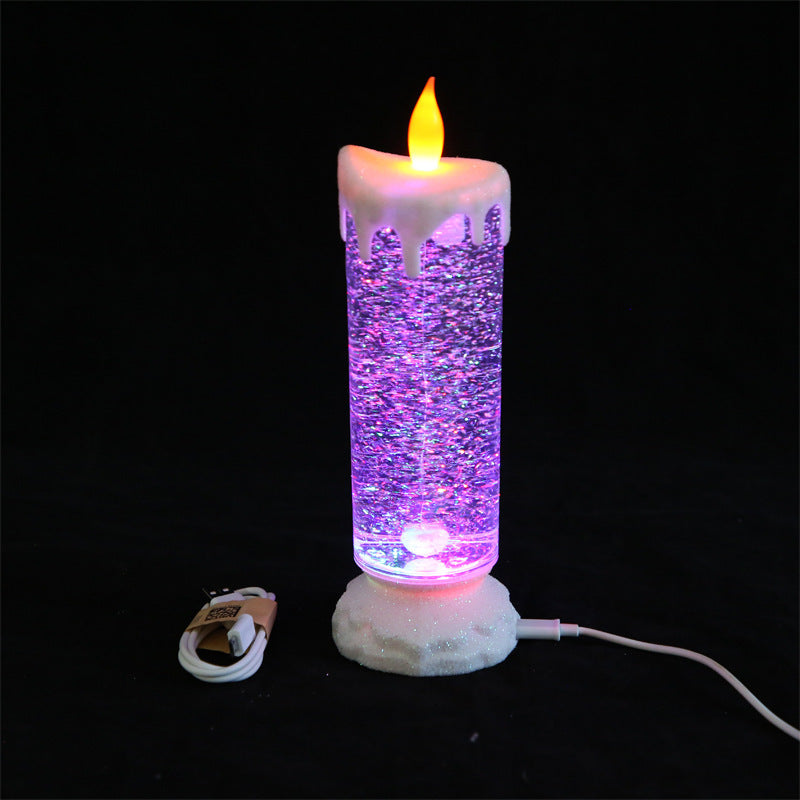 Glass Candle Colorful Fantasy Cartoon Led Night Light Usb Power-Saving