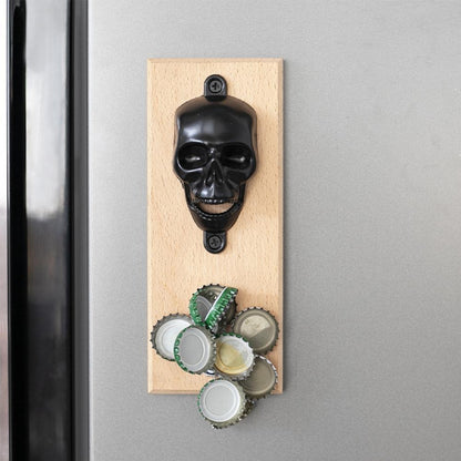 Skeleton Shaped Fridge Magnet Wall-Mounted Wooden Bottle Opener