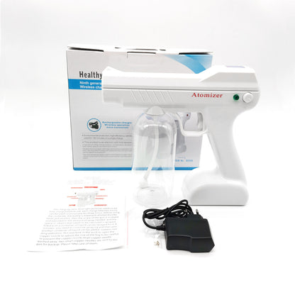 Blue Light Atomizing Spray Gun Handheld Wireless Atomizing Fogger Disinfection Sprayer Nano Sprayer Household Supplies