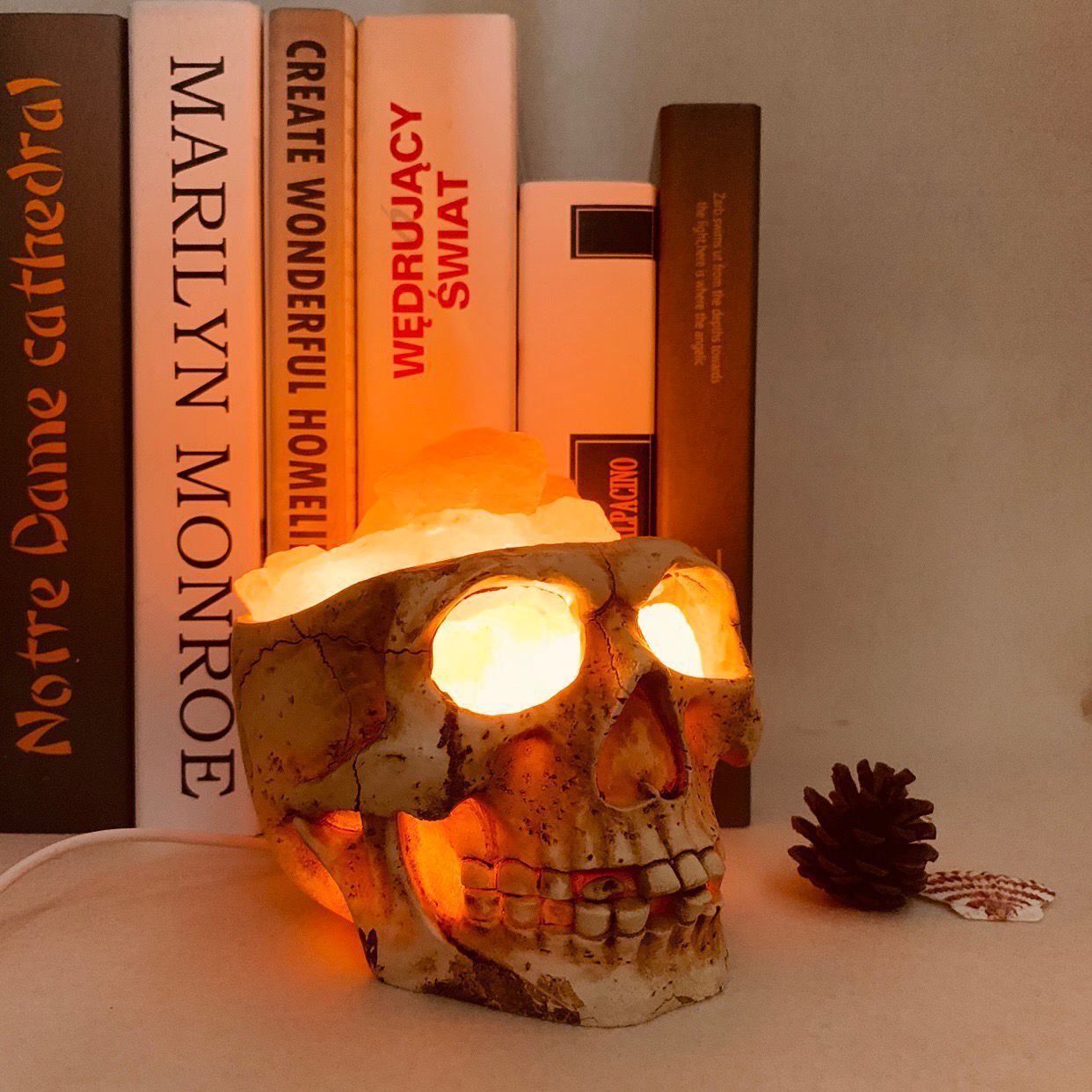 Skull Pakiatan Himalayan Crystal Salt Lamp USB Dimmable Night Light