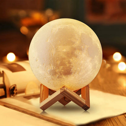 Battery Powered Moon Lamp LED Night Light With Stand