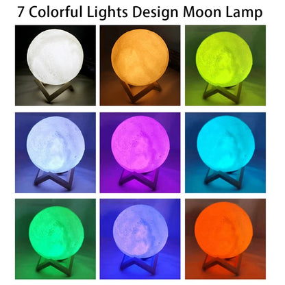 Battery Powered Moon Lamp LED Night Light With Stand