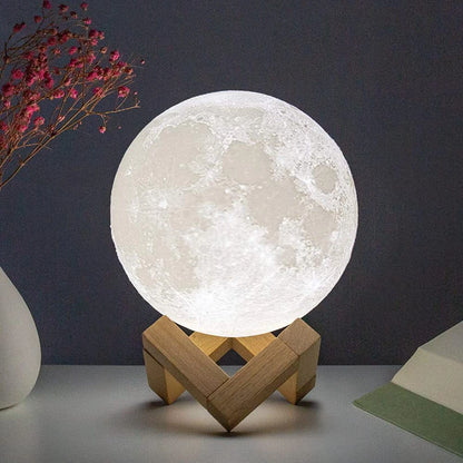 Battery Powered Moon Lamp LED Night Light With Stand