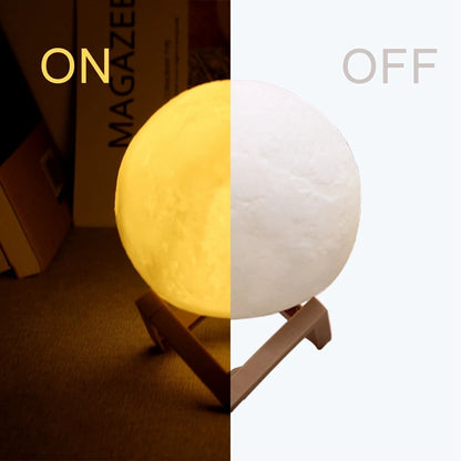 Battery Powered Moon Lamp LED Night Light With Stand